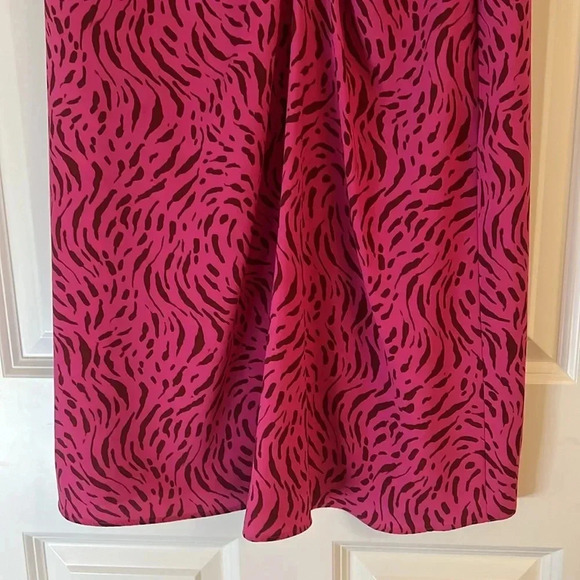 Nine West Side Ruched Midi Skirt Size M Zig Zag Zebra - Picture 5 of 8